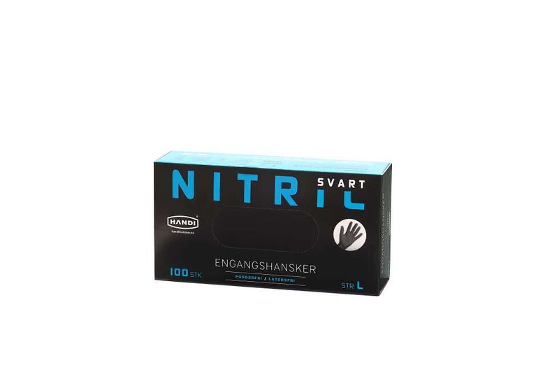 HANDI SVART NITRILE ENG. HANSKE 