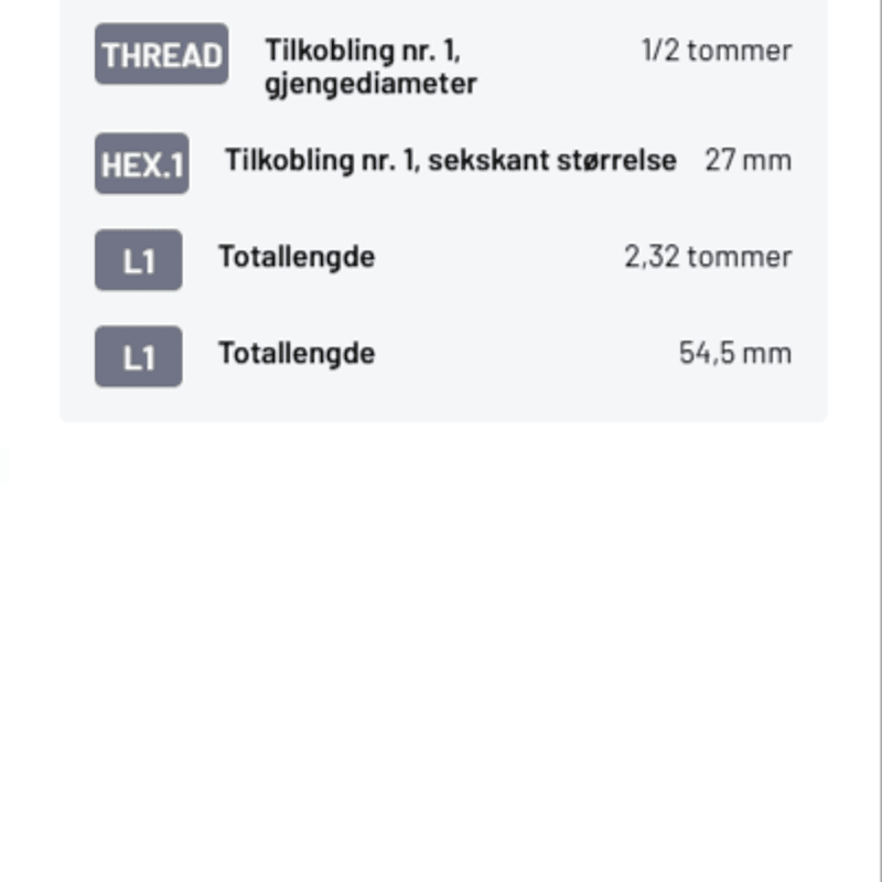 Bremsekobling hun 1/2