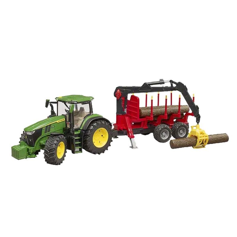 Bruder John Deere 7R med tømmervogn