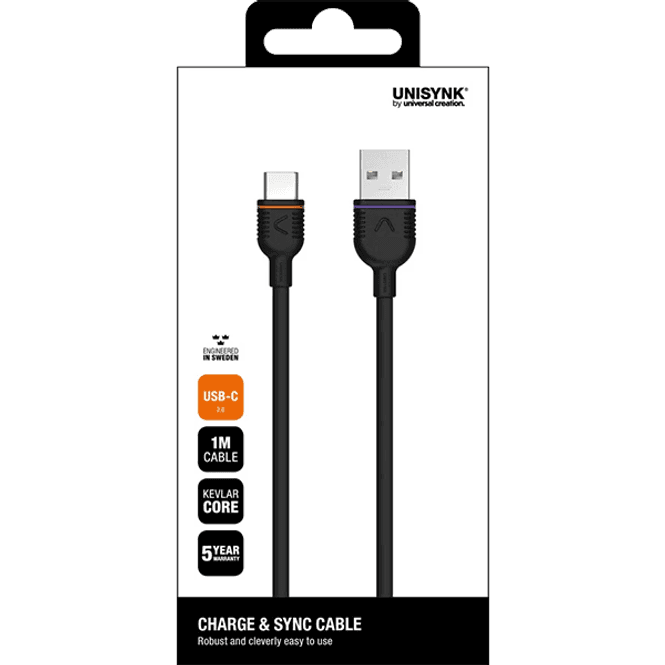 Hovedbilde Unisynk USB-C KABEL 1M SORT