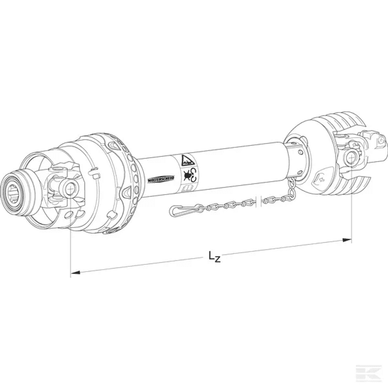 Walterscheid PWE 480 Vidvinkel kraftoverføringsaksel L: 1210 mm